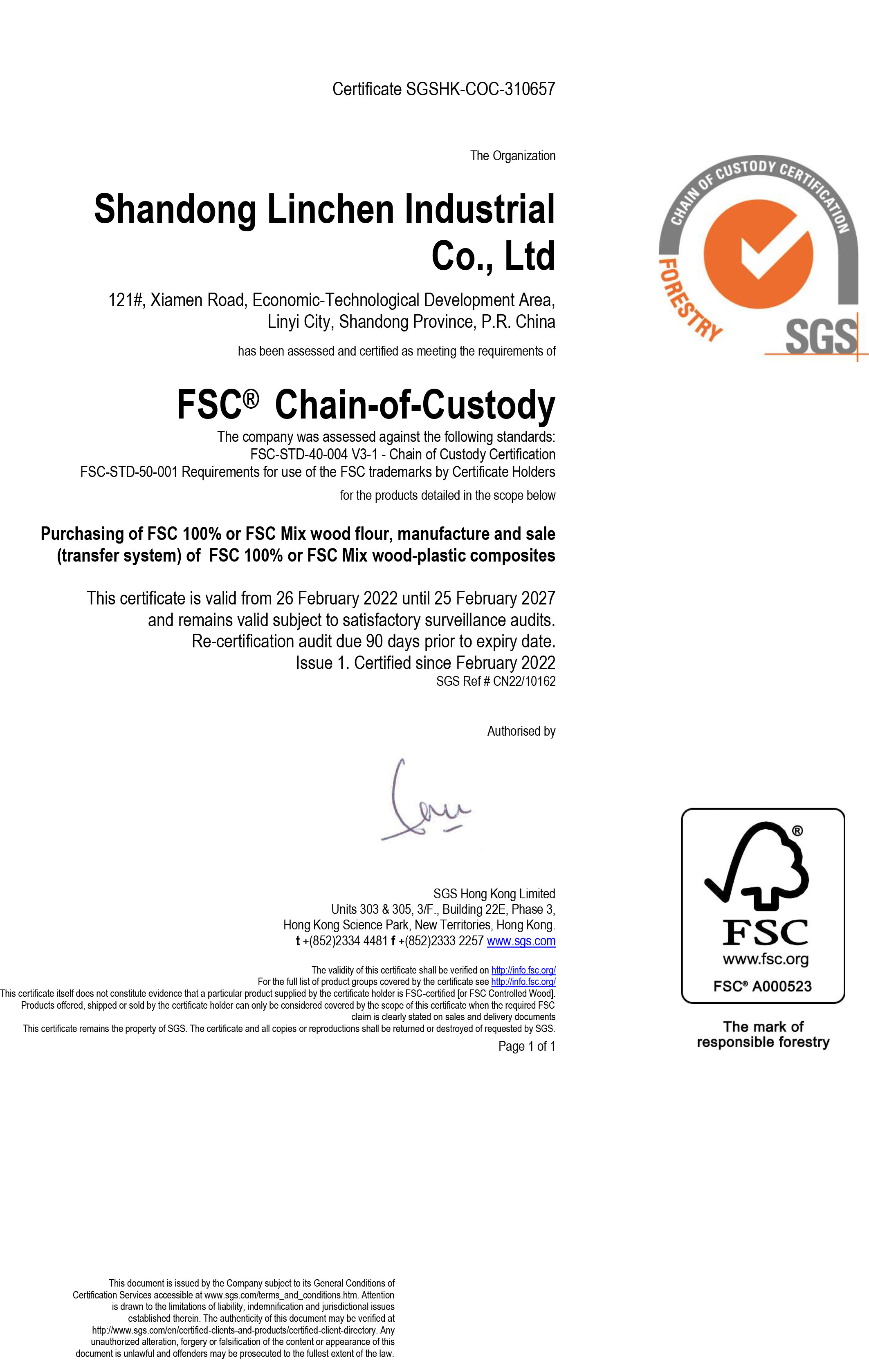 FSC Certificate